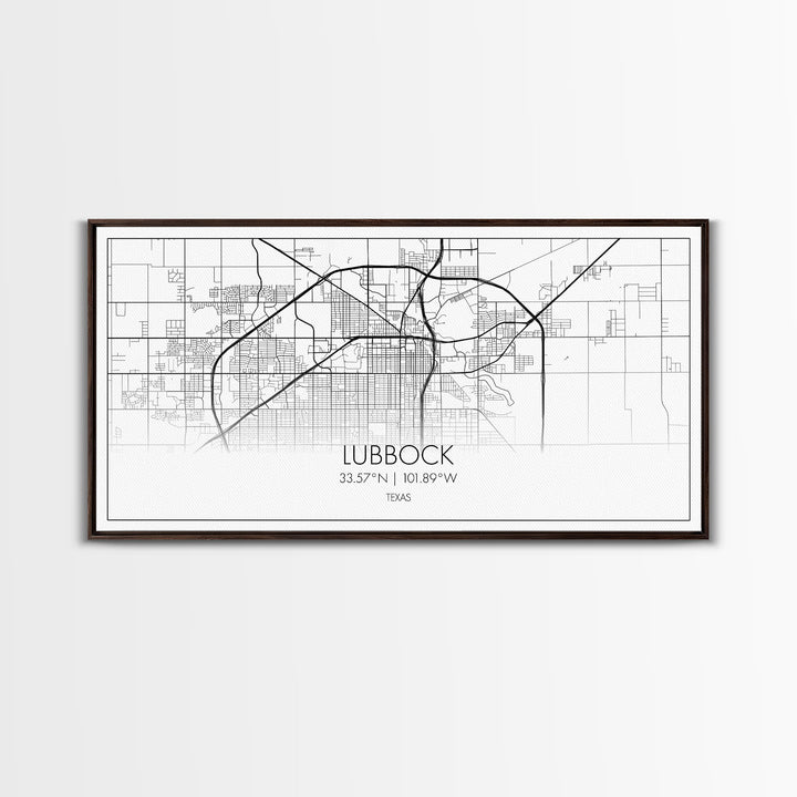 Lubbock City Map, Texas Map, Map Art, Modern Art, Wall Art, Canvas Art, Gift For Women, Living Room Wall Art, Wall Hanging, Texas Wall Art