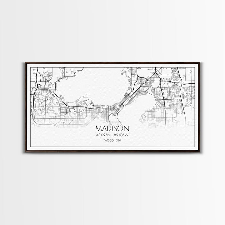Madison City Map, Wisconsin Map, Map Art, Modern Art, Wall Art, Canvas Art, Unique Gifts, Large Wall Art, College Décor, Room Décor, Prints