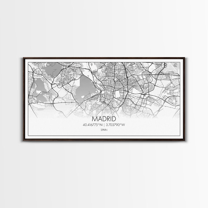 Madrid City Map, Spain Map, Map Art, Modern Art, Wall Art, Canvas Art, Europe Wall Art, Girl Room Décor, Mens Gift, Preppy Wall Art, Office