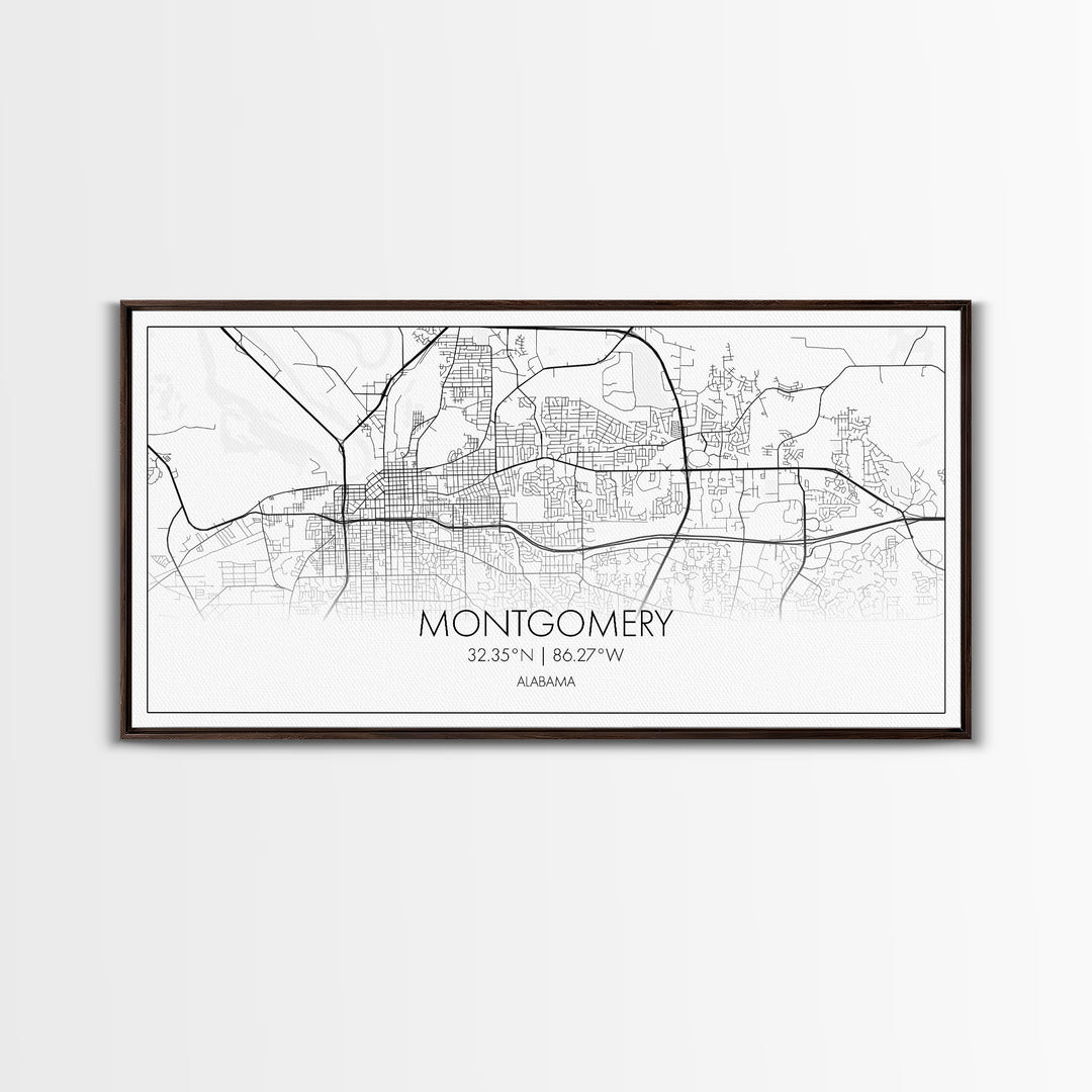 Montgomery City Map, Alabama Map, Map Art, Minimalist Wall Art, Wall Art, Canvas Art, Farmhouse Wall Art, Girlfriend Gift, Teen Room, Office