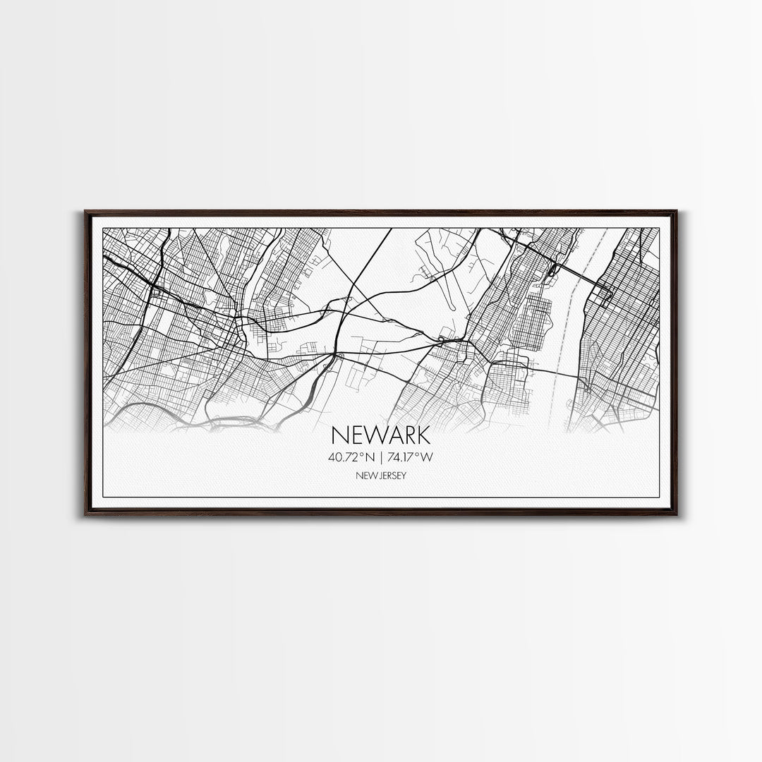 Newark City Map, New Jersey Art, Map Print, Minimalist Wall Art, Wall Art, Canvas Art, Travel Wall Art, Friend Gift, Teen Birthday Gift