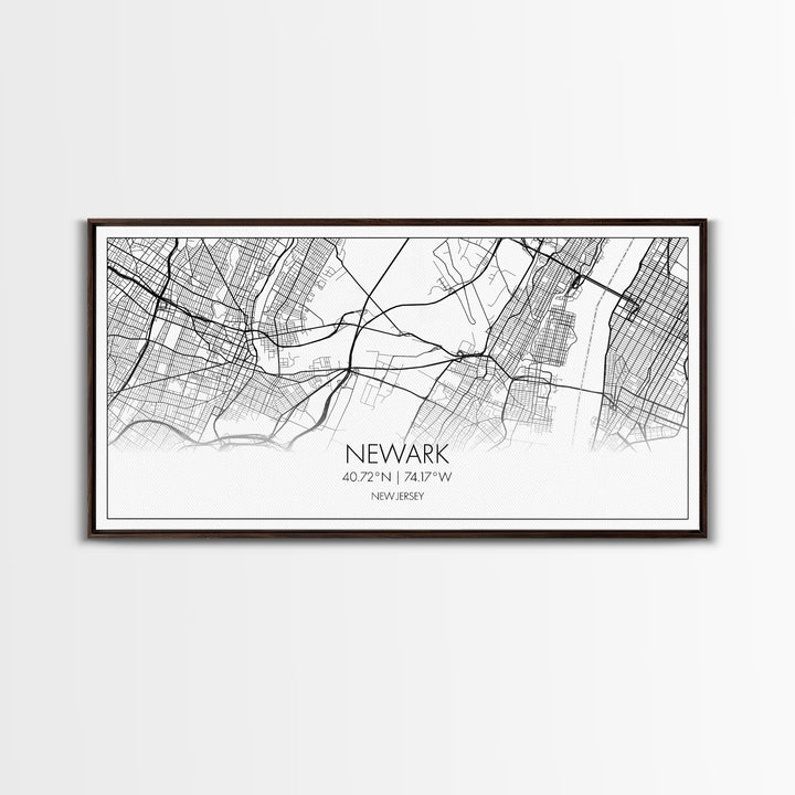 Newark City Map, New Jersey Art, Map Print, Minimalist Wall Art, Wall Art, Canvas Art, Travel Wall Art, Friend Gift, Teen Birthday Gift