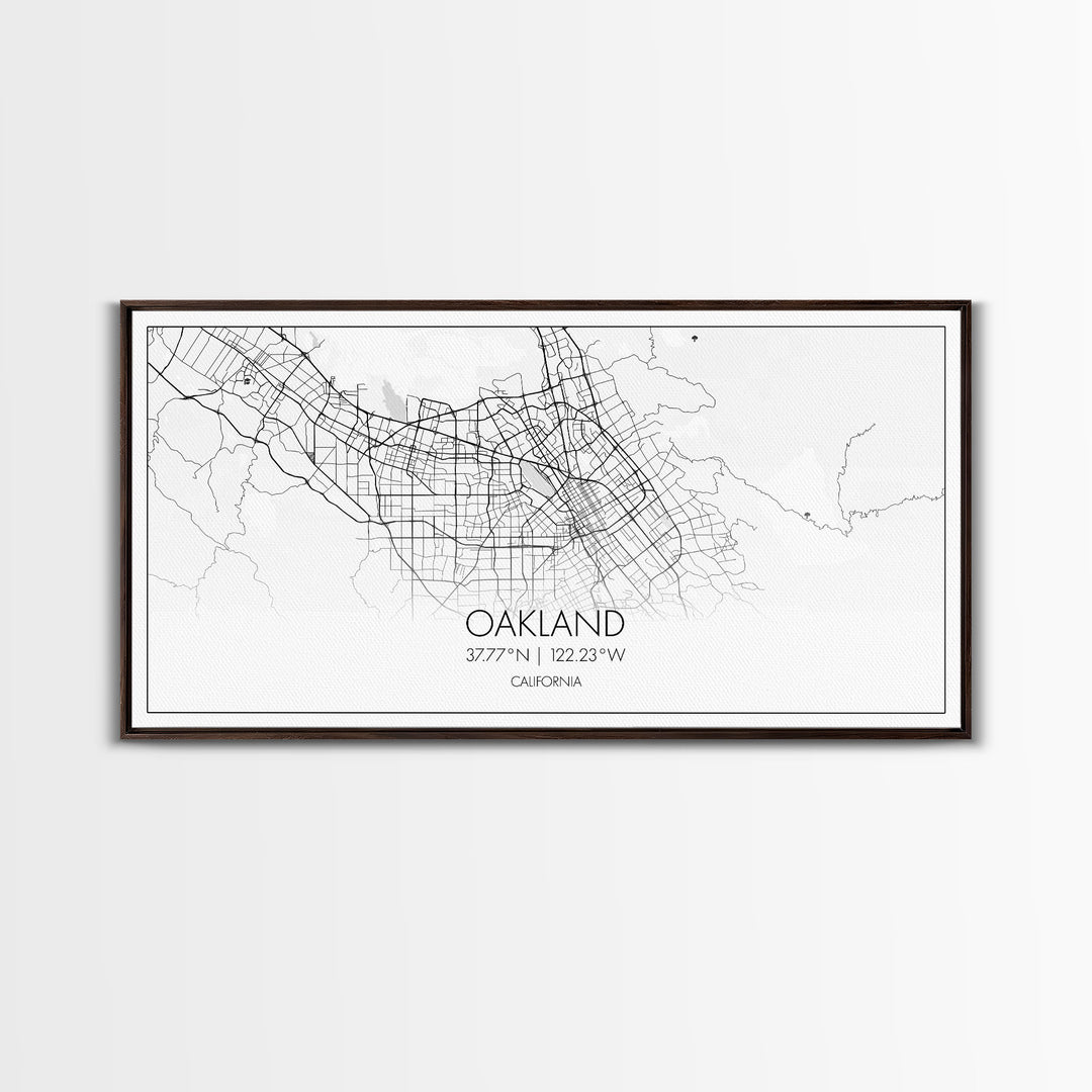 Oakland City Map, California Art, Map Print, Minimalist Wall Art, Wall Art, Canvas Art, Teen Room Art, Dorm Room Art, Graduation Gift