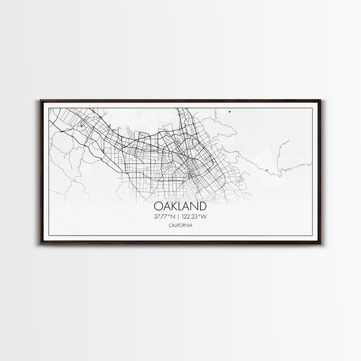 Oakland City Map, California Art, Map Print, Minimalist Wall Art, Wall Art, Canvas Art, Teen Room Art, Dorm Room Art, Graduation Gift