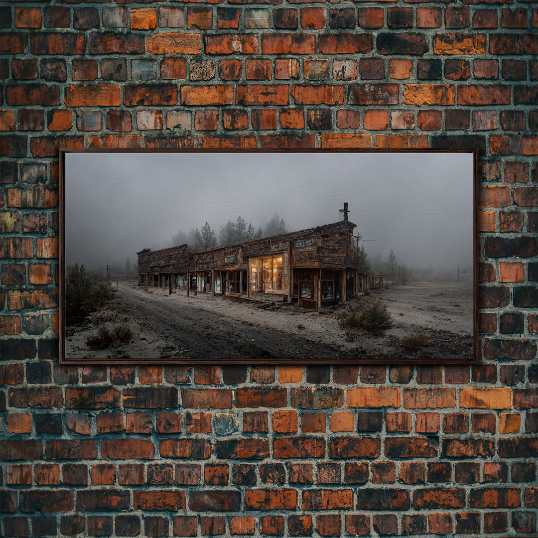 Rustic, Western theme canvas art, ghost town canvas print, wild west saloon art, man cave wall art, living room art, Cowboys
