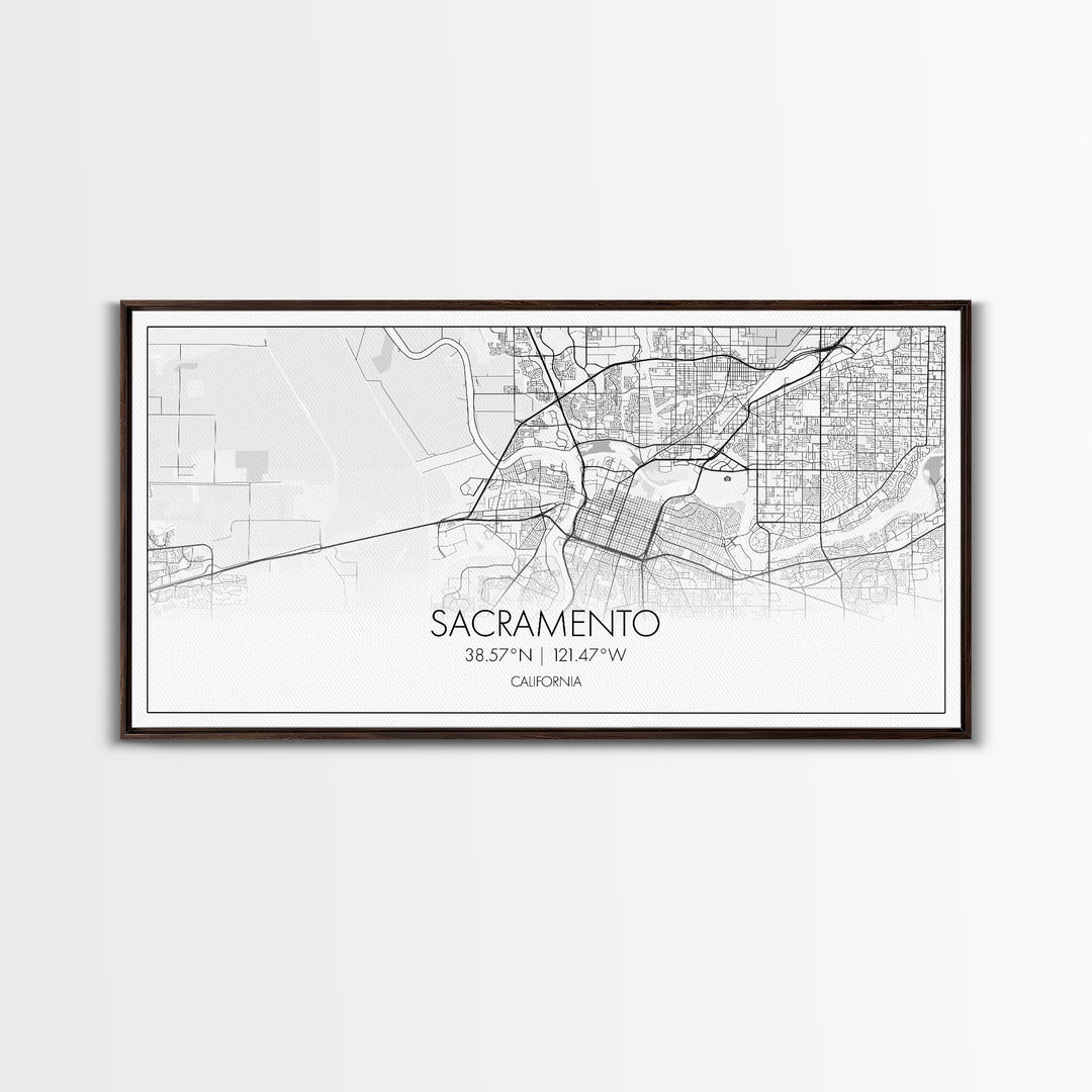 Sacramento City Map, California Art, Map Print, Minimalist Wall Art, Wall Art, Canvas Art, Large Wall Art, Room Décor, Office Prints
