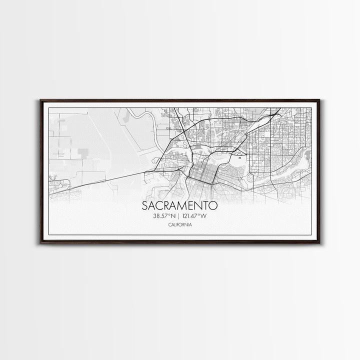Sacramento City Map, California Art, Map Print, Minimalist Wall Art, Wall Art, Canvas Art, Large Wall Art, Room Décor, Office Prints