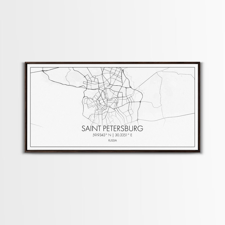 Saint Petersburgh City Map, Russia Art, Map Print, Minimalist Wall Art, Wall Art, Canvas Art, European Wall Art, Home Décor Prints, Office