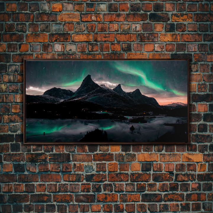 Northern Lights Fine Art Canvas Print, Aurora Wall Art , Landscape Print, Aurora Painting, Aurora Borealis Poster