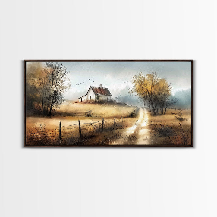 Prickly Pear Cactus Blooming in Desert Sunset, Eye-catching Framed Canvas Print for Living Room, Boho Wall Art, Floral Decor