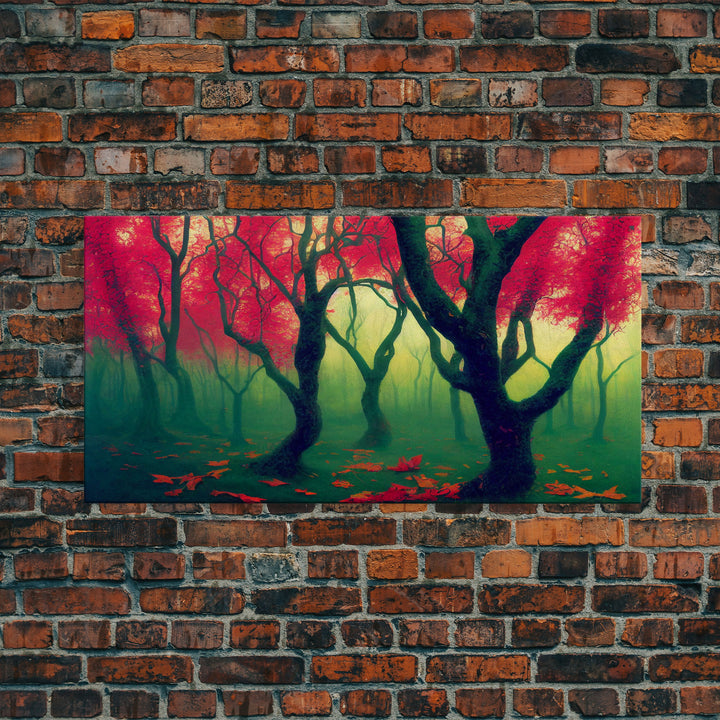 Japanese Maple Forest, Framed Canvas Print, Ready To Hang Wall Art