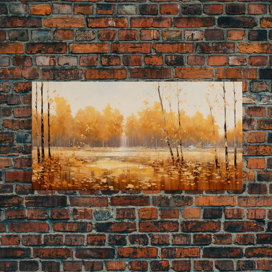Fall Centerpiece Landscape Painting Canvas Print, Autumn Decor, Fall Centerpiece, Fall Home Decor, Fall Wall Decor, Fall Home Decor