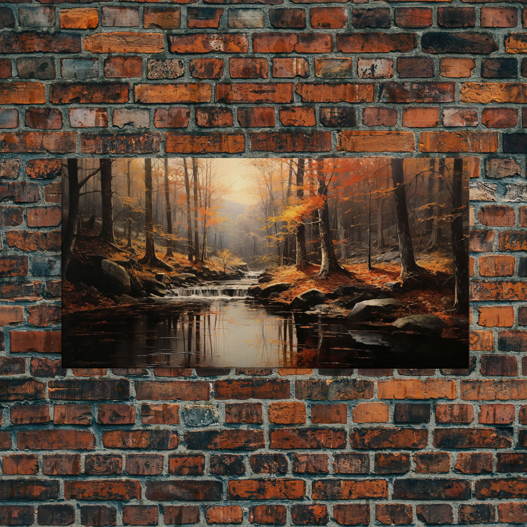 Fall Centerpiece Landscape Painting Canvas Print, Autumn Decor, Fall Centerpiece, Fall Home Decor, Fall Wall Decor, Fall Home Decor