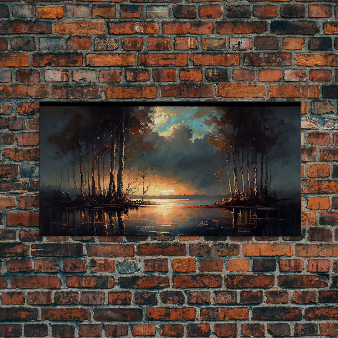 Moody Landscape Painting, Canvas Print, Framed Wall Art, Wall Decor, Vintage Style Art, Vintage Wall Art, Antique Reproduction Art