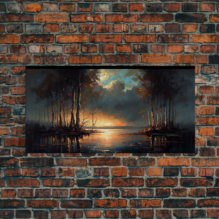 Moody Landscape Painting, Canvas Print, Framed Wall Art, Wall Decor, Vintage Style Art, Vintage Wall Art, Antique Reproduction Art