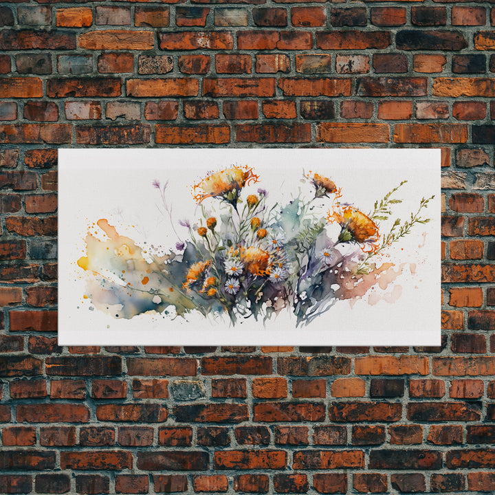 Rustic Farmhouse Decor, Framed Canvas Print, Floral Watercolor Painting, Flower Art, Flower Painting, Entry Room Painting, Gift For Mom