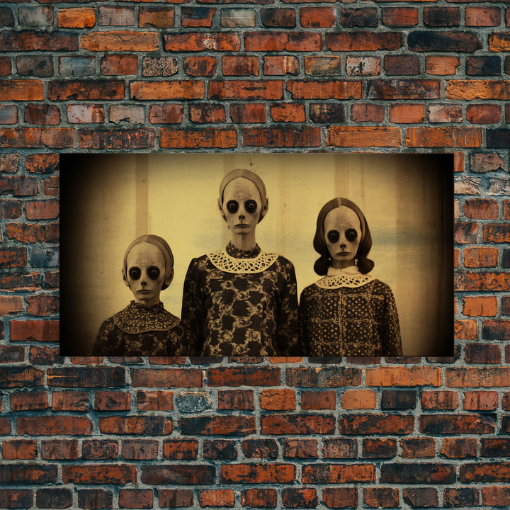 Cursed Halloween Art, Spooky Tintype Photography Canvas Print, Haunted Art, Spoopy Decor, Witch Art Print, Demonic Decor