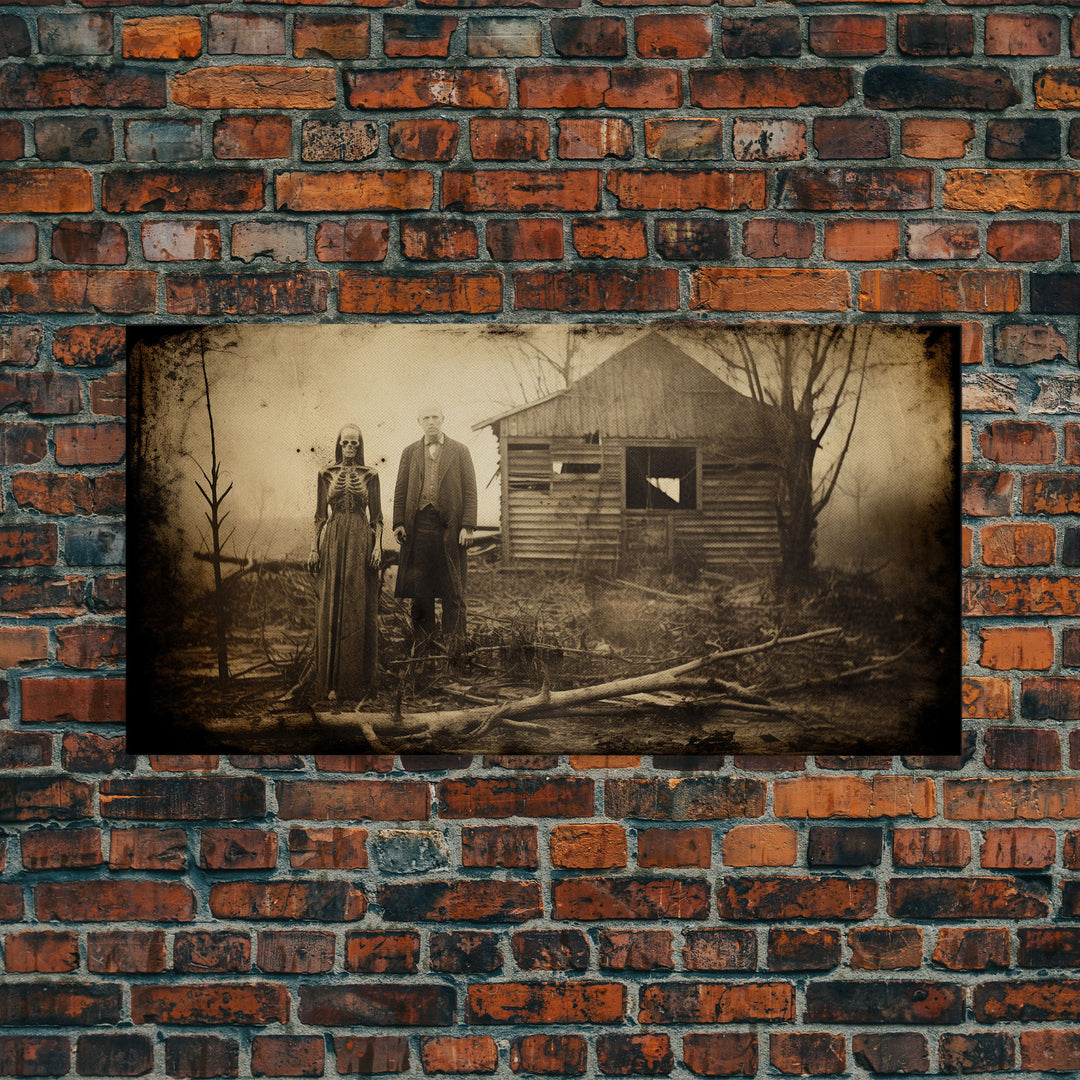 The Apparition, Vintage Photo Prints, Spooky Halloween Decor, Haunted Ghost Family Tintype Portrait Art, Weird and Unusual Photo Print