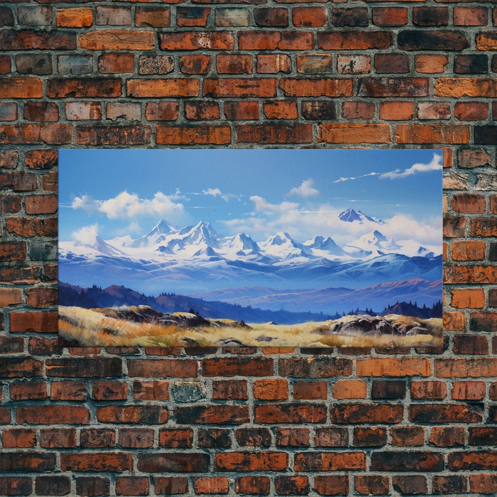 Mountains Wall Art, Mountain Landscape, Panoramic Landscape, Wall Art, Canvas Wall Art, Landscape Art Print, Tiny House Décor, Gift For Him