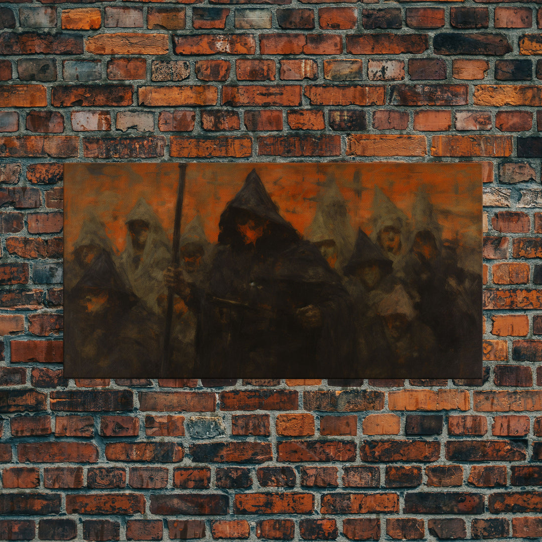 The Cult, Framed Canvas Print, Horror Prints, Halloween Art Print, Dark Academia, Spooky Halloween Art