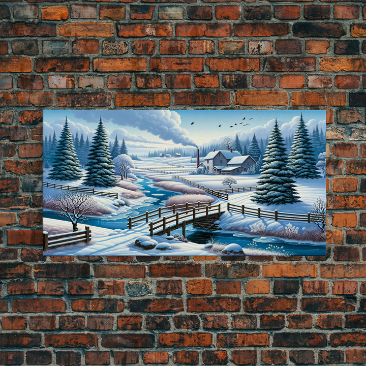 Scenic Winter Wonderland Framed Canvas Print | Winter Decor | Winter Centerpiece Above Mantle Or Sofa | Christmas Decor