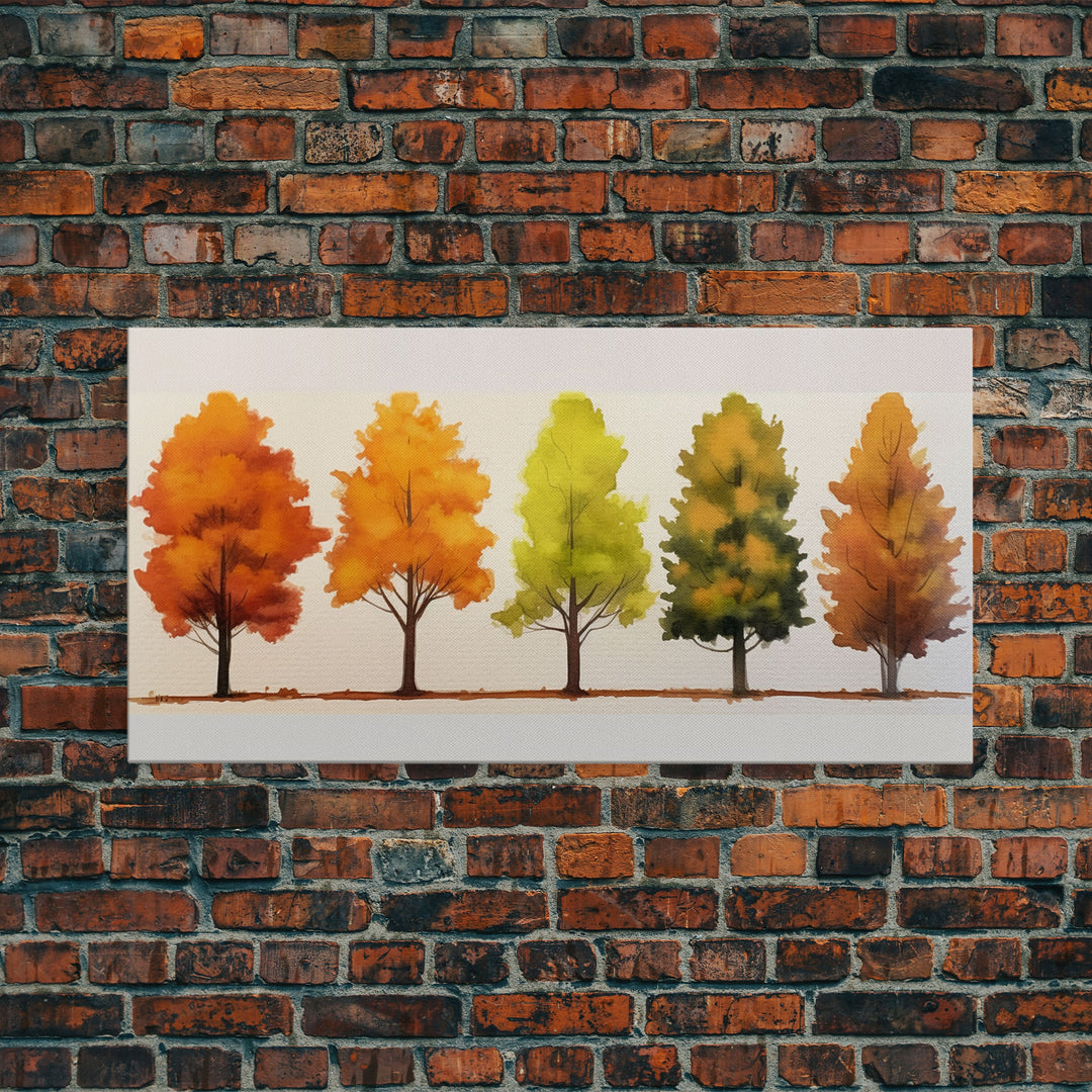 Fall Leaves Color Change Sign / Framed Canvas Print / Rustic Home Decor / Fall Decor / Autumn Thanksgiving Wall Art / Fall Centerpiece