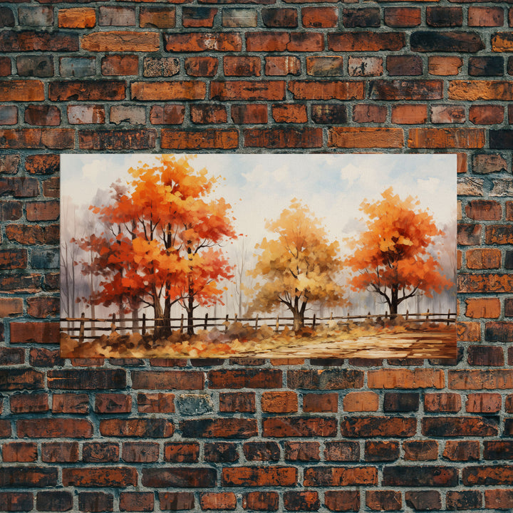 Autumn Leaves - Fall Color Change Of The Leaves - Wood Framed Canvas Print - Rustic Farmhouse Fall Decor - Hawthorn Aspen / Dogwood Autumn