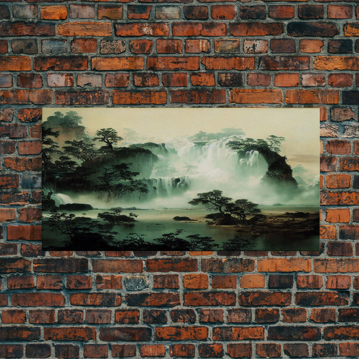 Hidden Oasis, Secret Waterfall, Framed Ready To Hang Canvas Print, beautiful wall art, guest room decor