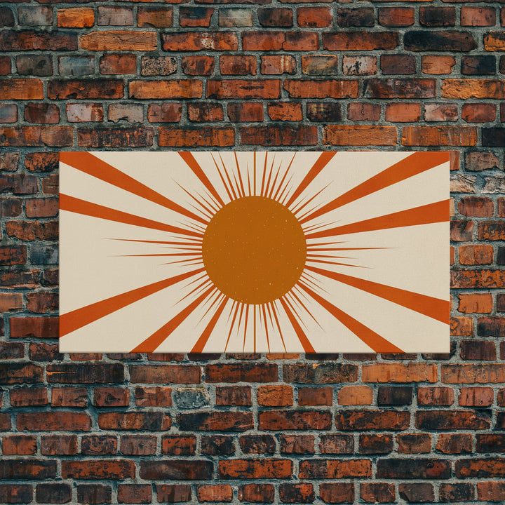 Art Deco Sun Burst Wall Art, Framed Canvas Print or Poster, Retro / Vintage Wall Decor, Modern Art, Sun Abstract Art MCM Midcentury Modern
