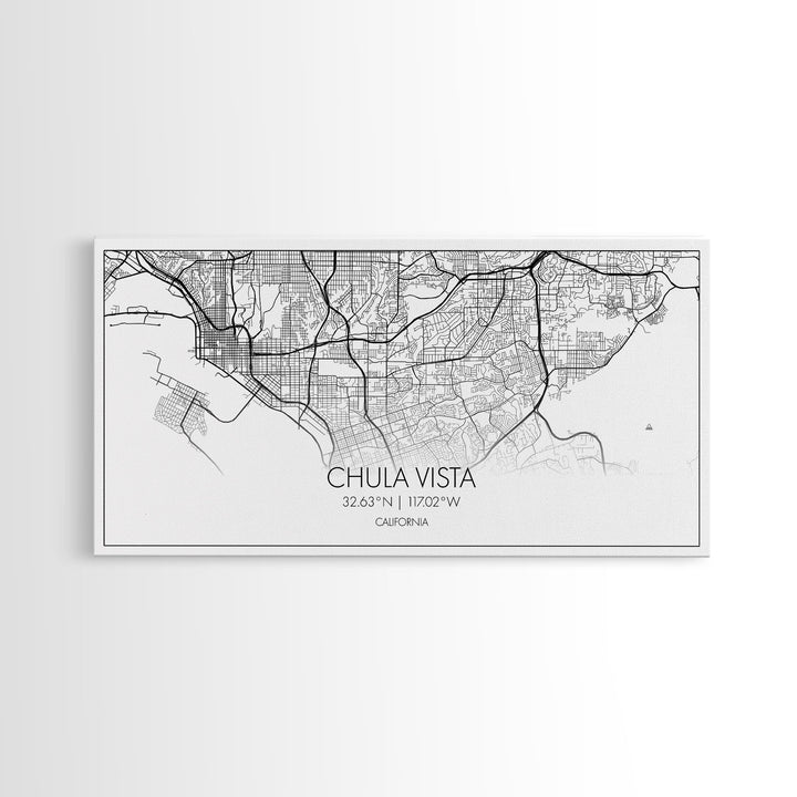 Chula Vista Street Map, California Map, Map Print, Modern Art, Wall Art, Canvas Art, Laundry Room Décor, Homeschool Wall Art, Over Bed Art