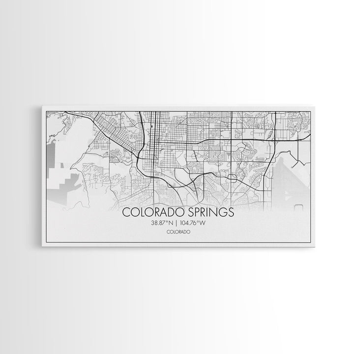 Colorado Springs Street Map, Colorado Map, Map Print, Modern Art, Wall Art, Canvas Art, Grandma Gifts, Classroom Wall Art, Dorm Wall Décor