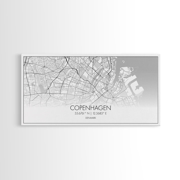 Copenhagen Street Map, Denmark Map, Map Print, Minimalist Art, Wall Art, Canvas Art, Modern Room Décor, RV Wall Décor, Gift For Pilot