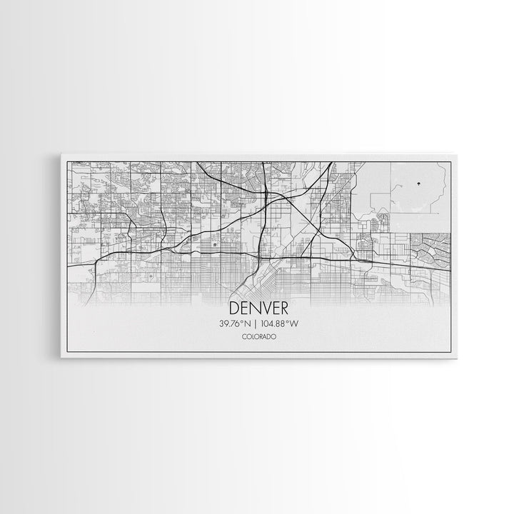 Denver Street Map, Colorado Map, Map Print, Minimalist Art, Wall Art, Canvas Art, Wall Décor Over The Couch, Housewarming Gift, Preppy Décor