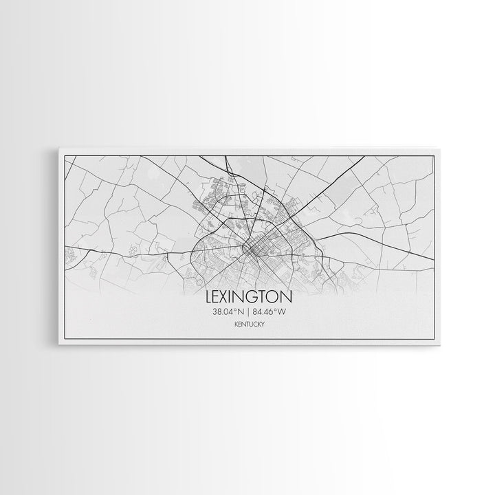 Lexington City Map, Kentucky Map, Map Art, Modern Art, Wall Art, Canvas Art, Farmhouse Wall Décor, Gift For Women, Living Room Wall Art