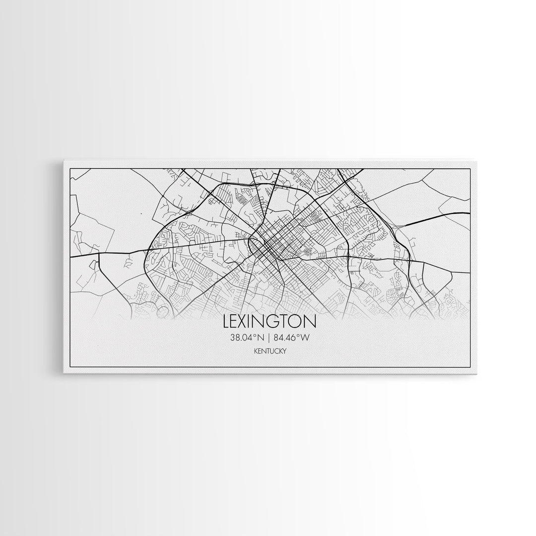 Lexington City Map, Kentucky Map, Map Art, Modern Art, Wall Art, Canvas Art, Dorm Room Decor, Country Wall Art, Housewarming Gift, Prints