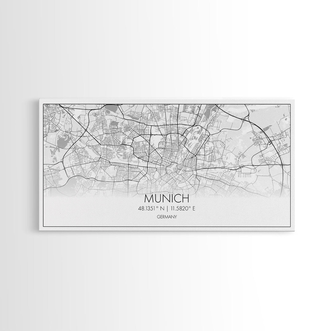 Munich City Map, Germany Map, Map Art, Minimalist Wall Art, Wall Art, Canvas Art, Gift For Men, European Wall Art, Family Wall Art, Prints