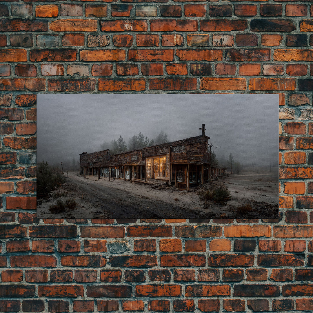 Rustic, Western theme canvas art, ghost town canvas print, wild west saloon art, man cave wall art, living room art, Cowboys