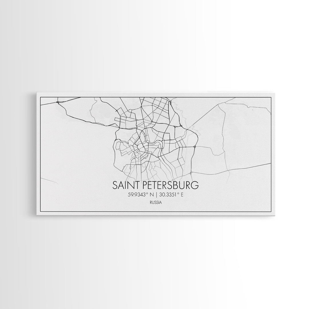 Saint Petersburgh City Map, Russia Art, Map Print, Minimalist Wall Art, Wall Art, Canvas Art, European Wall Art, Home Décor Prints, Office