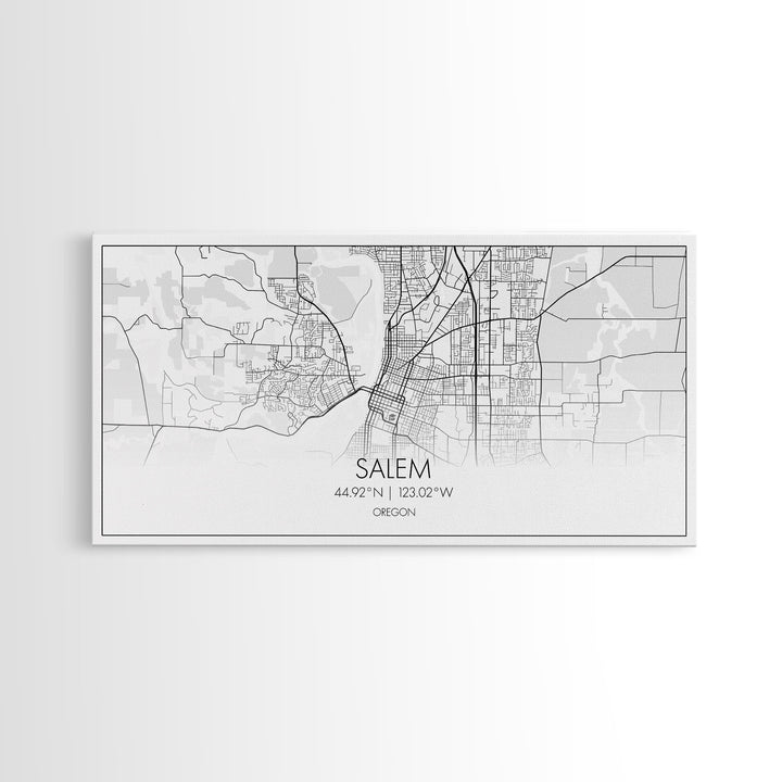 Salem City Map, Oregon Art, Map Print, Minimalist Wall Art, Wall Art, Canvas Art, Country Home Wall Art, Office Décor, First Home Gift
