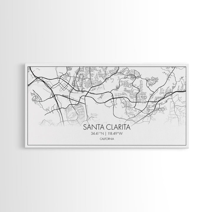 Santa Clarita City Map, California Art, Map Print, Modern Wall Art, Wall Art, Canvas Art, Best Friend Gifts, Family Room Art, Home Décor