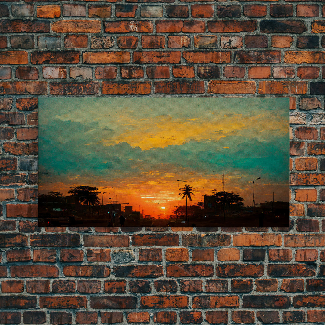 Los Angeles canvas print, sunset art, Los Angeles at Sunset, California, living room wall art, guest room wall art
