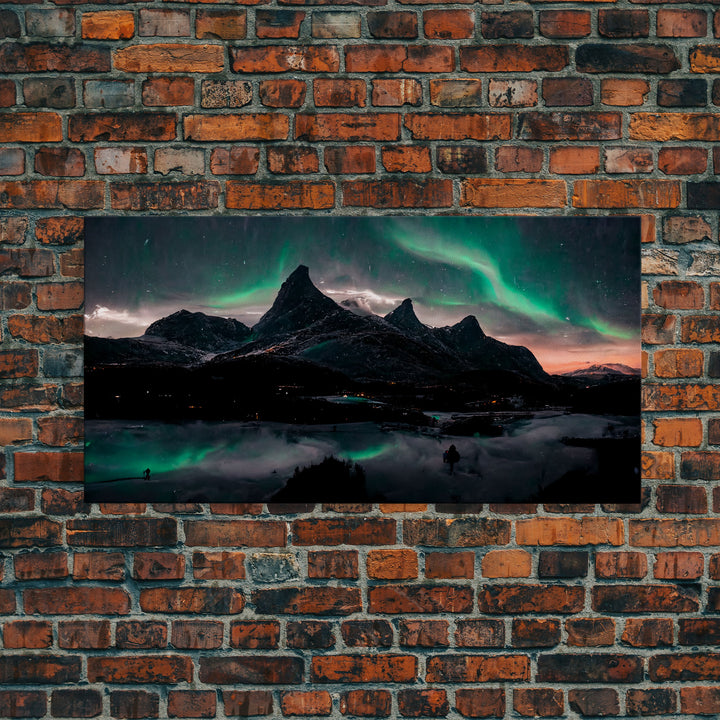 Northern Lights Fine Art Canvas Print, Aurora Wall Art , Landscape Print, Aurora Painting, Aurora Borealis Poster