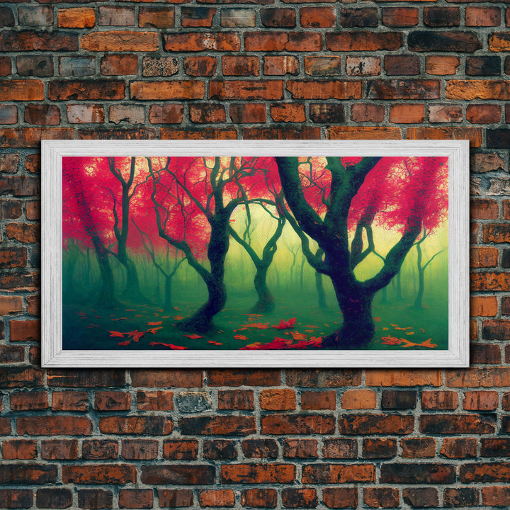 Japanese Maple Forest, Framed Canvas Print, Ready To Hang Wall Art