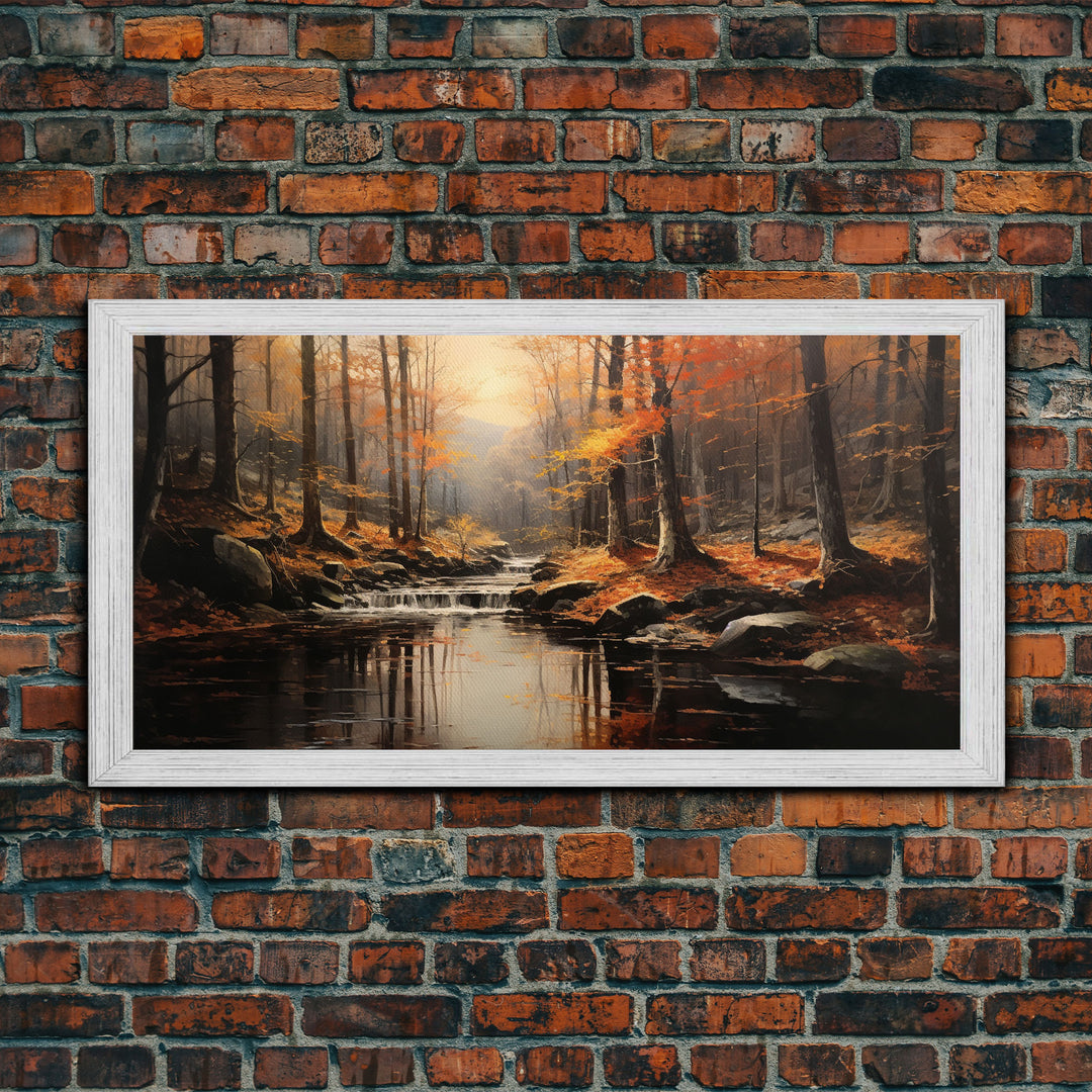 Fall Centerpiece Landscape Painting Canvas Print, Autumn Decor, Fall Centerpiece, Fall Home Decor, Fall Wall Decor, Fall Home Decor