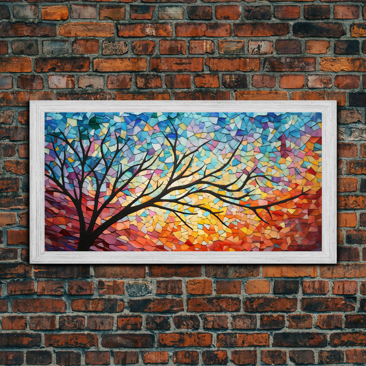 Nature Art Print, Abstract Wall Art, Vibrant Art, Mosaic Wall Art, Canvas Print, Wall Hanging, Landscape Art, Home Wall Decor, Ranch Decor