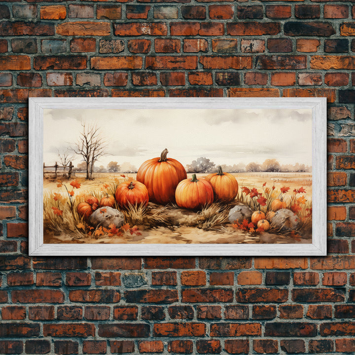 Pumpkins Stilll Life, Fall Decor, Farmhouse Wall Art, Framed Canvas Print, Vintage Inspired, Farmhouse Wall Art, Canvas Sign, Autumn Art