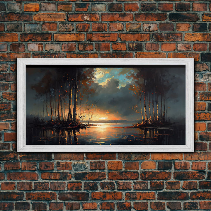 Moody Landscape Painting, Canvas Print, Framed Wall Art, Wall Decor, Vintage Style Art, Vintage Wall Art, Antique Reproduction Art