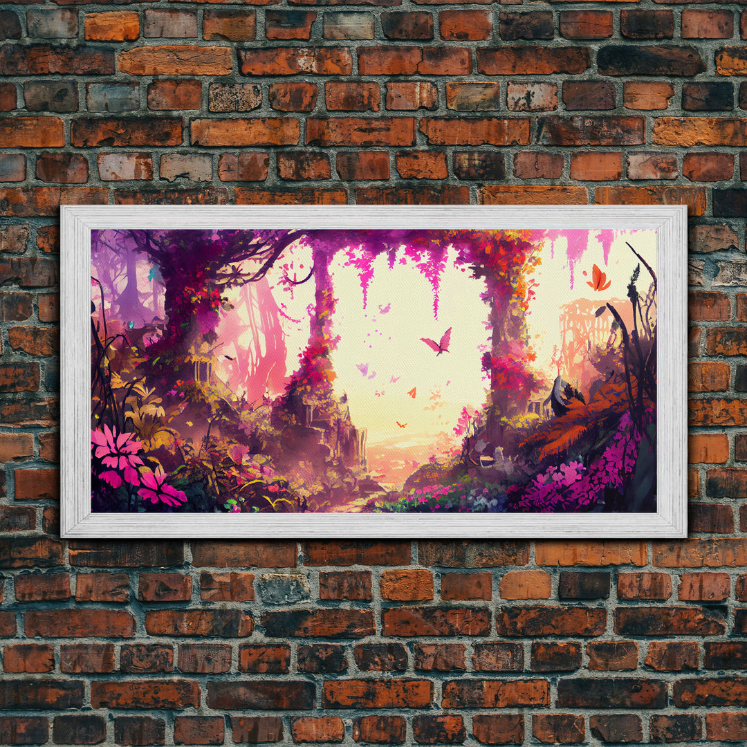 Pink Forest Art | Framed Canvas Print | Framed Art | Fantasy Decor | Magenta / Fuchsia Gift | Large Format Art