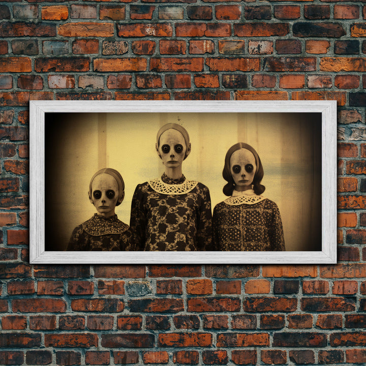 Cursed Halloween Art, Spooky Tintype Photography Canvas Print, Haunted Art, Spoopy Decor, Witch Art Print, Demonic Decor