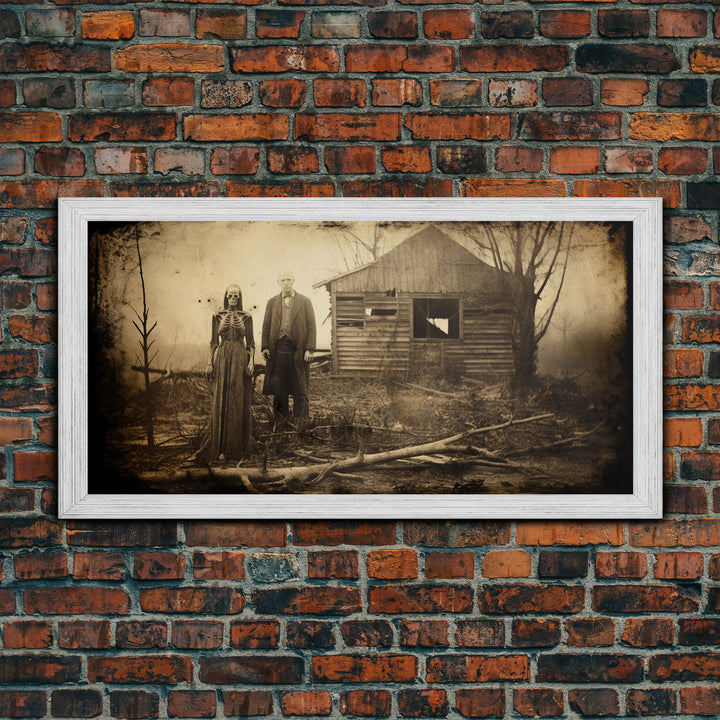 The Apparition, Vintage Photo Prints, Spooky Halloween Decor, Haunted Ghost Family Tintype Portrait Art, Weird and Unusual Photo Print